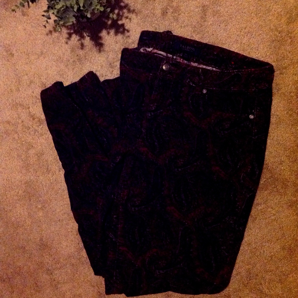 Talbots Petite Curvy Paisley Patterned Pants